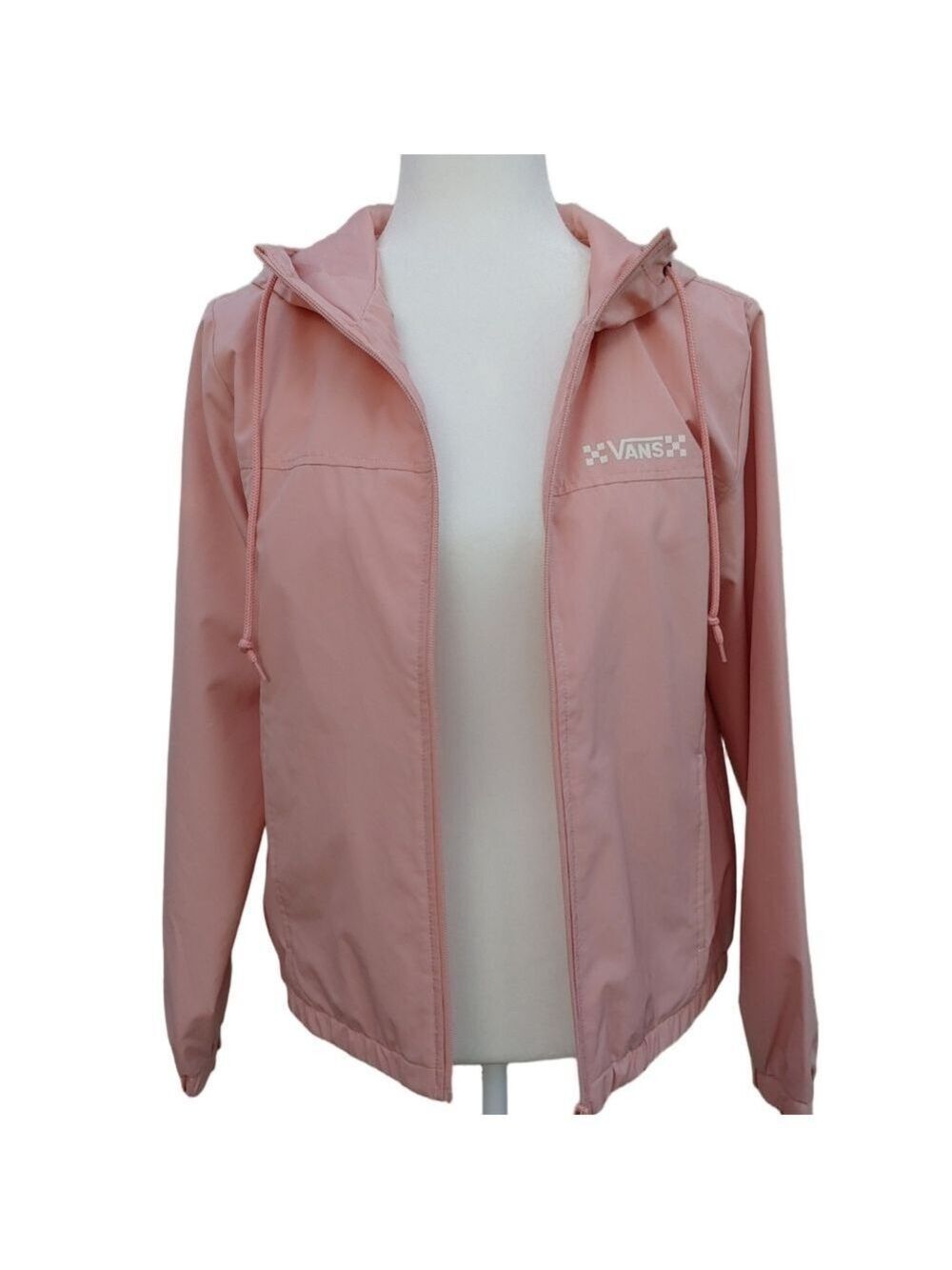 Vans Light Pink Zip-Up Hooded Windbreaker Jacket in Women's XS - Picture 5 of 17